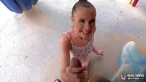 Sexy blonde gets her tight pussy pounded