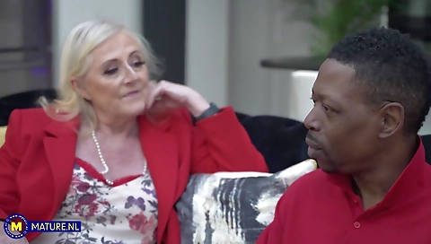 Sexy young blonde fucked by a huge cock