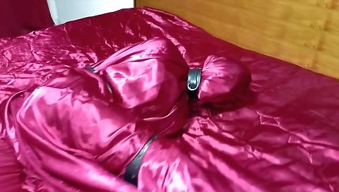 Sexy young blonde in red lingerie