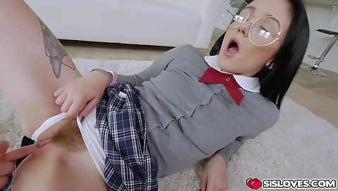 Sexy brunette hair with her sexy body