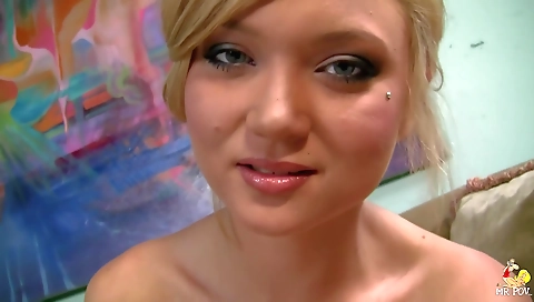 Sexy chick fucks her boyfriend with a dildo