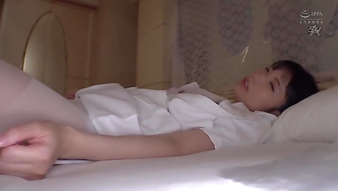 Sultry chick gets banged by a dildor